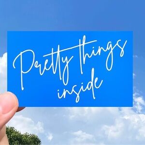 💕5/$15 Blue 'Pretty Things Inside' Decorative Thank You Card NEW
